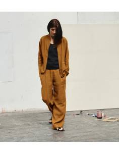 Pantalon fluide femme en pur lin