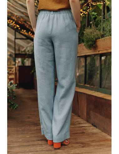Pantalon fluide femme en pur lin