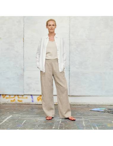 Pantalon fluide femme en pur lin