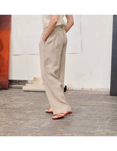 Pantalon fluide femme en pur lin