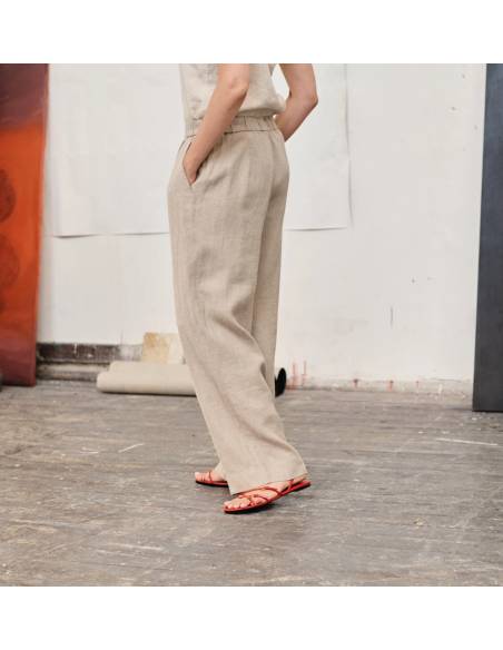 pantalones de chándal de pura lana merino para mujer