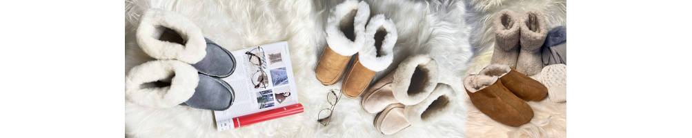 Wool and lambskin slippers - Esprit Nordique