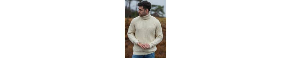 Pull en laine pour hommes, pull jacquard nordique en pure laine mérinos douce ou chaude
