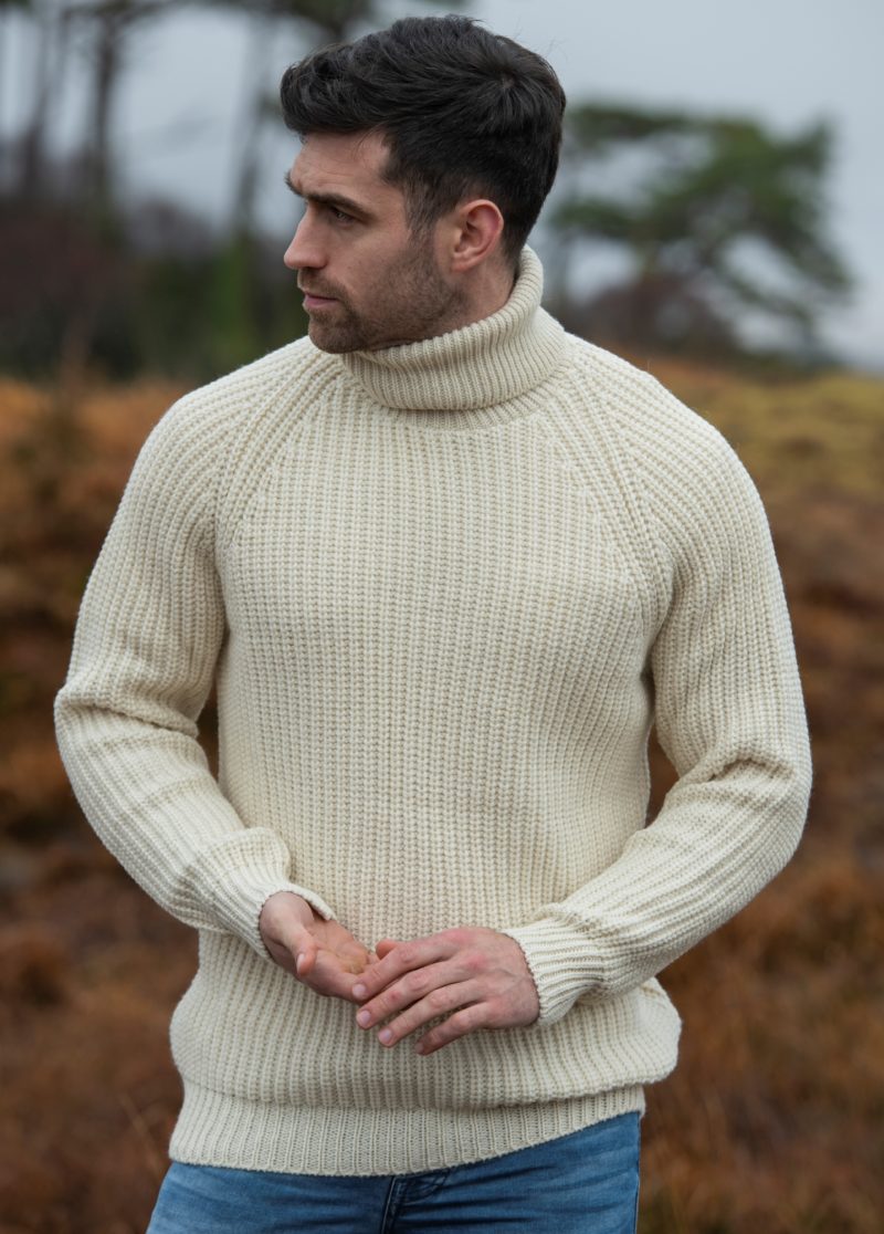 Jersey de lana para hombre, jersey de jacquard nórdico de pura